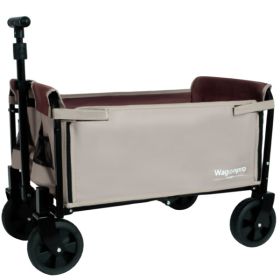 All-in-One Convertible Folding Camping Wagon Cart- Bench Seat, Storage Compartment & Included Dog Tether