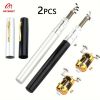 2 Set Pocket-Sized Pen Style Fishing Rod - Compact, Portable, and Ultra-Lightweight for Ice Raft, Bridge